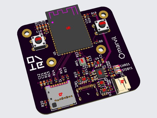 Omoidase PCB 的 3D 渲染图